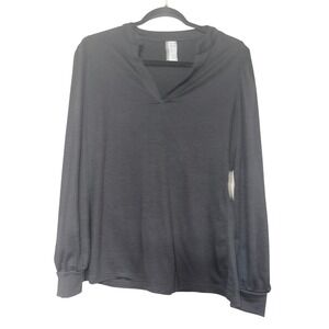 B Brand Women's‎ Black Long Sleeve V Neck Top Size Small Relaxed Fit